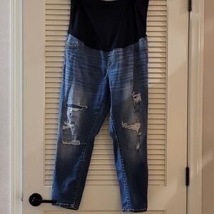 Liz Lange - Maternity Ripped Ankle Skinny Jeans